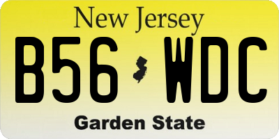 NJ license plate B56WDC