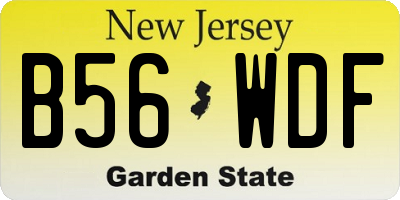 NJ license plate B56WDF