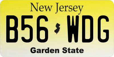 NJ license plate B56WDG