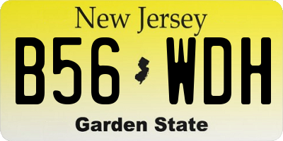 NJ license plate B56WDH