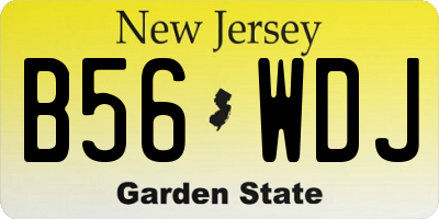 NJ license plate B56WDJ