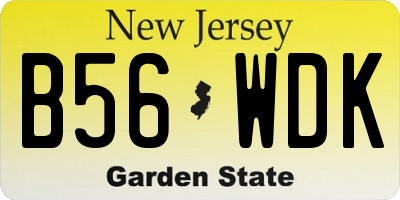 NJ license plate B56WDK