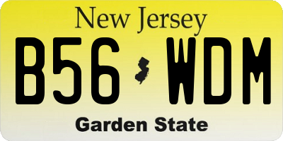 NJ license plate B56WDM