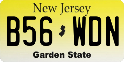 NJ license plate B56WDN