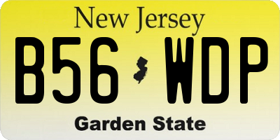 NJ license plate B56WDP