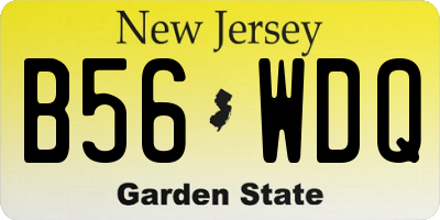 NJ license plate B56WDQ
