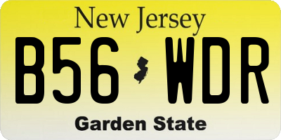 NJ license plate B56WDR