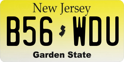 NJ license plate B56WDU