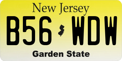 NJ license plate B56WDW