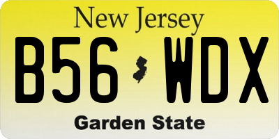 NJ license plate B56WDX