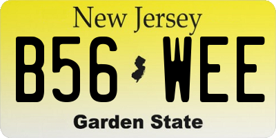 NJ license plate B56WEE