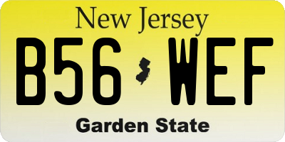 NJ license plate B56WEF