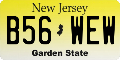 NJ license plate B56WEW