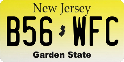 NJ license plate B56WFC