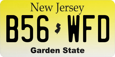 NJ license plate B56WFD
