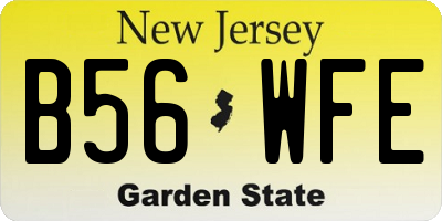 NJ license plate B56WFE