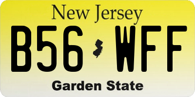 NJ license plate B56WFF
