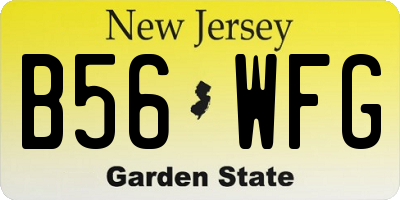 NJ license plate B56WFG