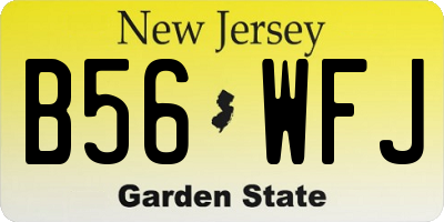 NJ license plate B56WFJ