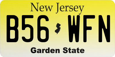 NJ license plate B56WFN