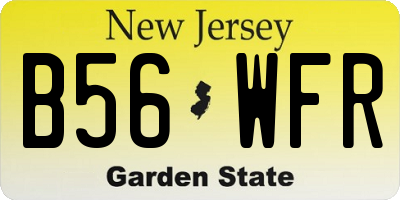 NJ license plate B56WFR
