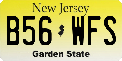 NJ license plate B56WFS