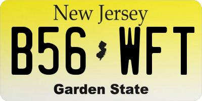 NJ license plate B56WFT