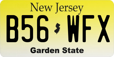 NJ license plate B56WFX