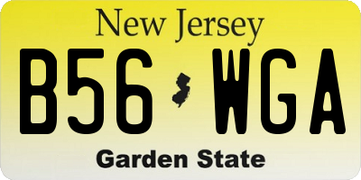 NJ license plate B56WGA