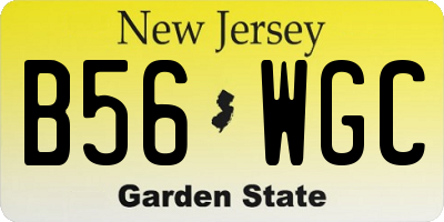 NJ license plate B56WGC