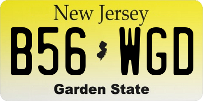 NJ license plate B56WGD