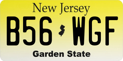 NJ license plate B56WGF