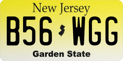 NJ license plate B56WGG