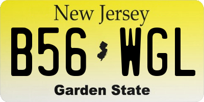 NJ license plate B56WGL