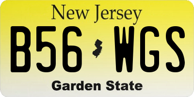 NJ license plate B56WGS