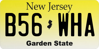 NJ license plate B56WHA