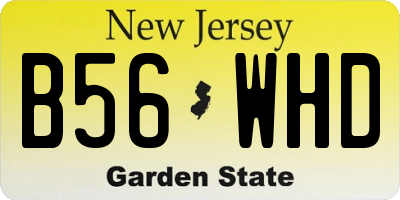 NJ license plate B56WHD
