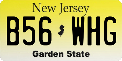 NJ license plate B56WHG