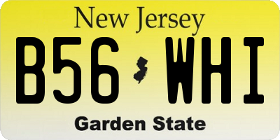 NJ license plate B56WHI