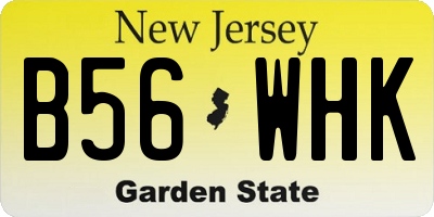 NJ license plate B56WHK