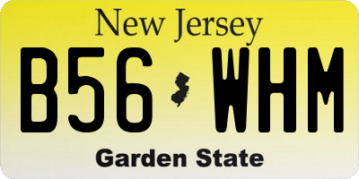 NJ license plate B56WHM