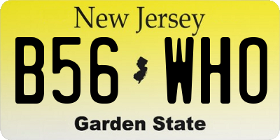 NJ license plate B56WHO