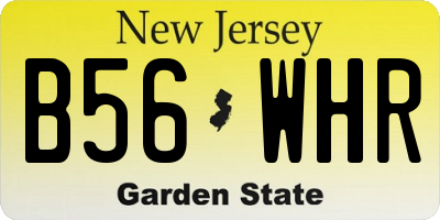 NJ license plate B56WHR