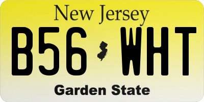 NJ license plate B56WHT