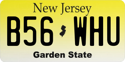 NJ license plate B56WHU