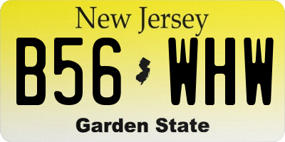 NJ license plate B56WHW
