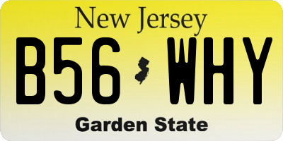 NJ license plate B56WHY