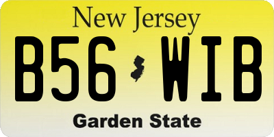 NJ license plate B56WIB