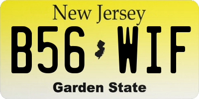NJ license plate B56WIF