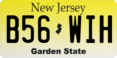 NJ license plate B56WIH